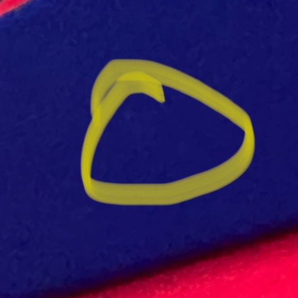 Jonathan Adler Goldie Hex Patent Leather Tote/Bag Pink/Electric Blue - Picture 4 of 4